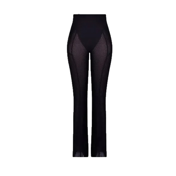 House Of CB Avalon Avant Garde Black Sheer Mesh High Waisted Straight Leg Pant M - Picture 1 of 13
